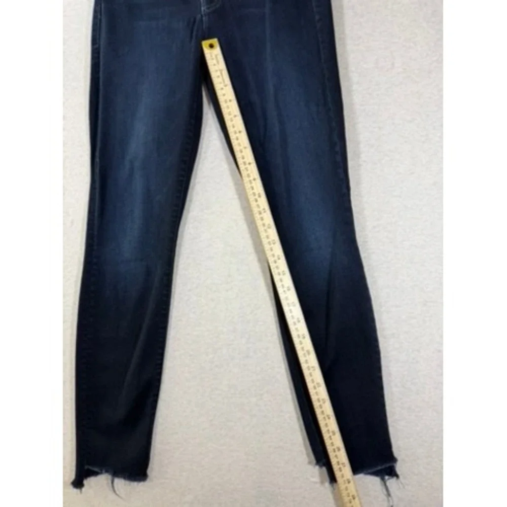Mother Denim Skinny Jeans Womens 27 Dark Wash Excellent Raw Chewed Hem High Rise - Picture 3 of 8